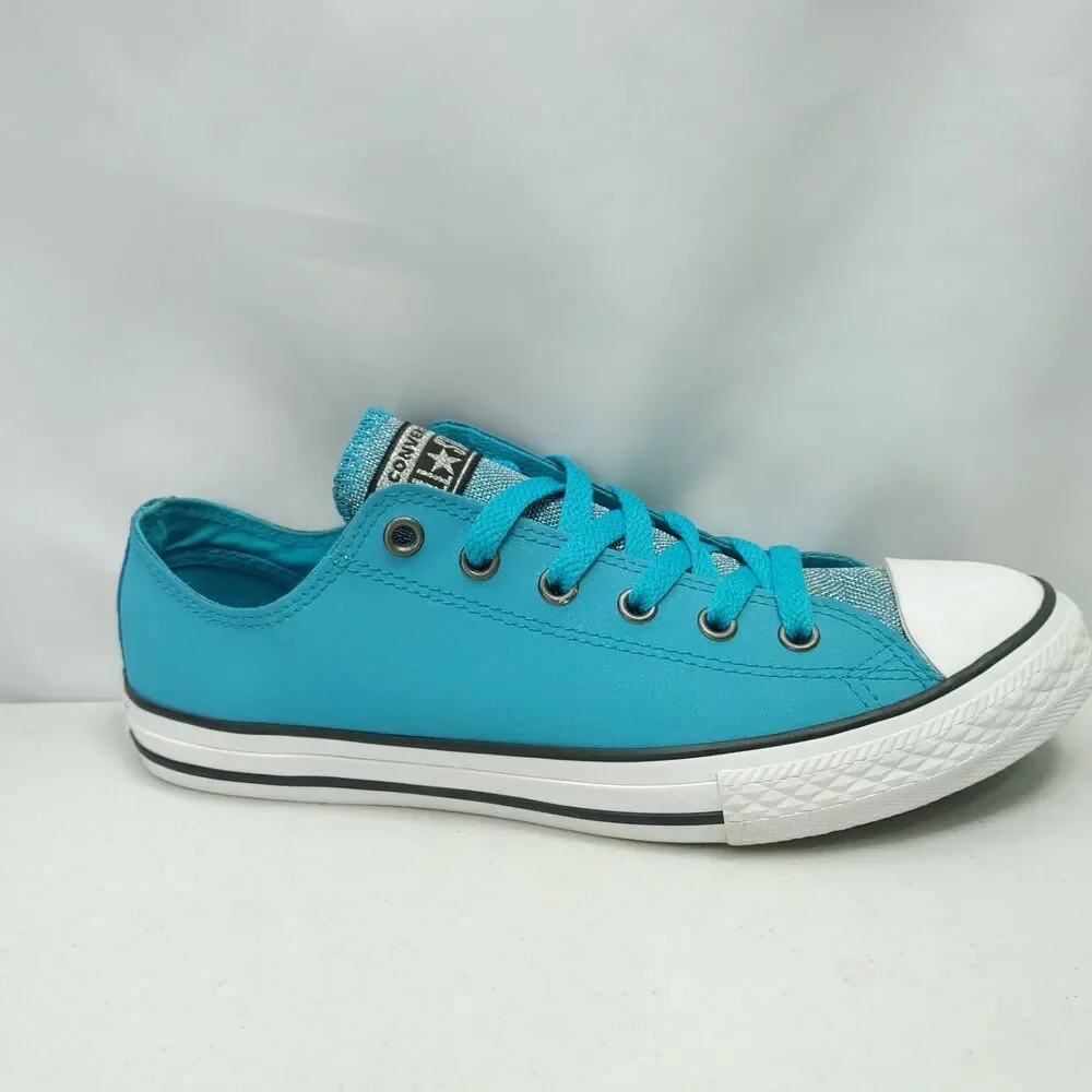 Converse Chuck Taylor All Star Low Junior Size 5 Blue Leather Glitter 662329C